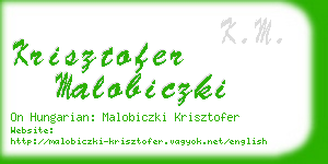 krisztofer malobiczki business card